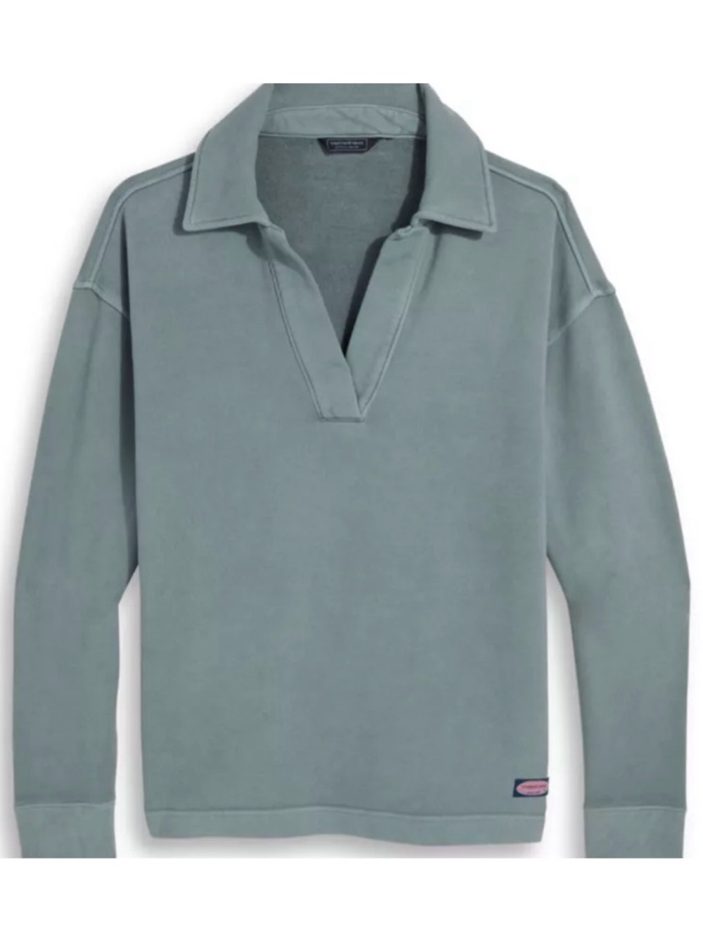Vineyard Vines Women's Sage Green V-Neck Collared Sweater *flaw